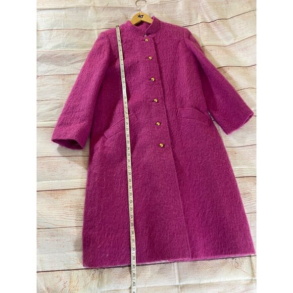 Vintage Jane Chafant Magenta Button Front Union Tag Coat - Med/Large - Picture 5 of 13